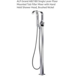 ALFI brand AB2180 Single Lever Floor Mounted Tub Filler Mixer Brushed Nickel